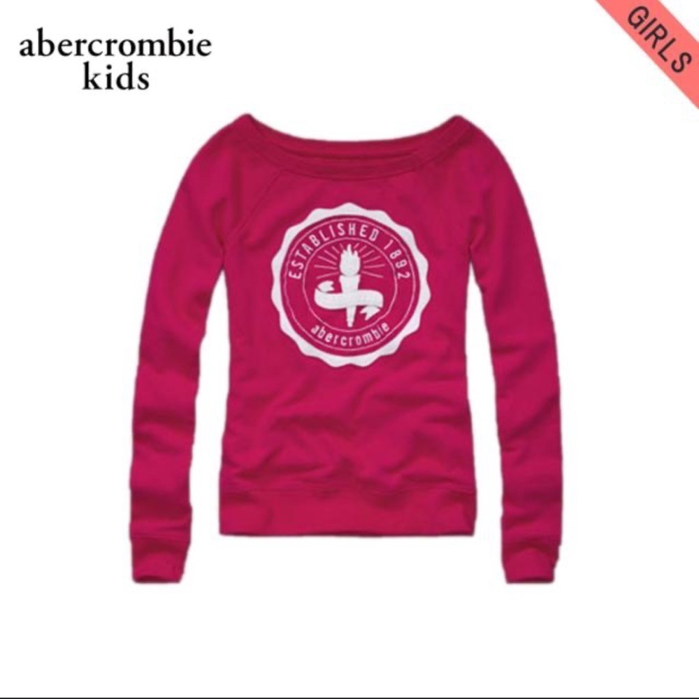 Abercrombie Kids Pink Long Sleeve Sweatshirt Girls Size L EUC